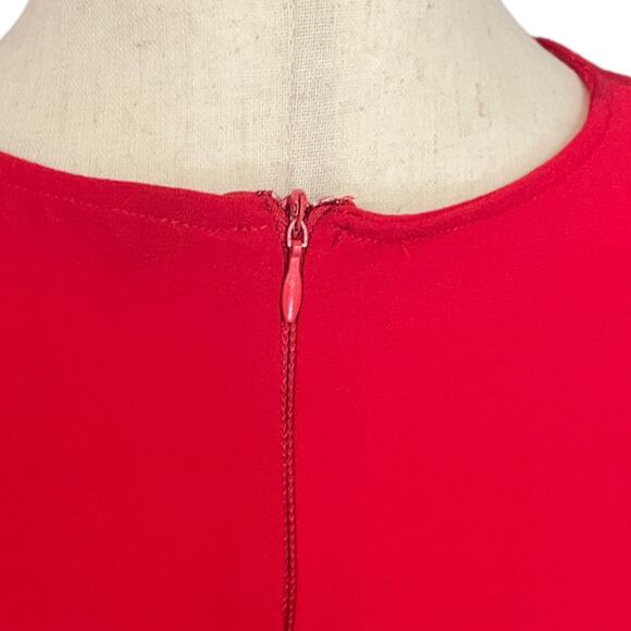 Women's Size Large Zara Woman Red Babydoll Long Sleeve Swing Dress 4043/049 - Picture 6 of 12